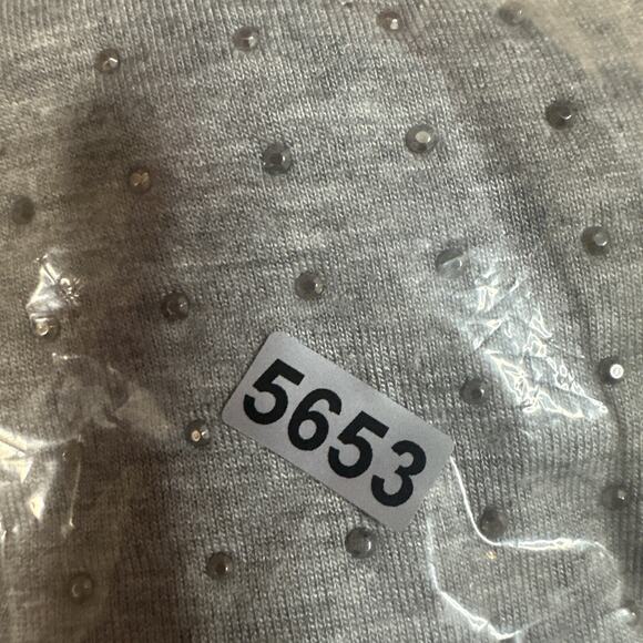 Vocal Tee Shirt Top Womens Small Gray Embellished Studded Stretch Western Grunge - Picture 11 of 11